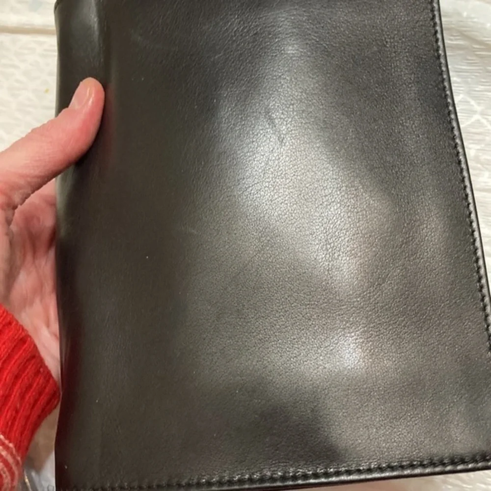 Ghurka black leather vintage cosmetic case